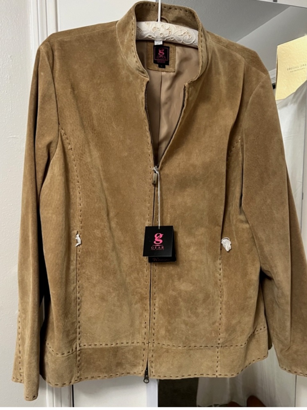 NWT Gear For Sports Women's Tan Suede Jacket COAT Size XL